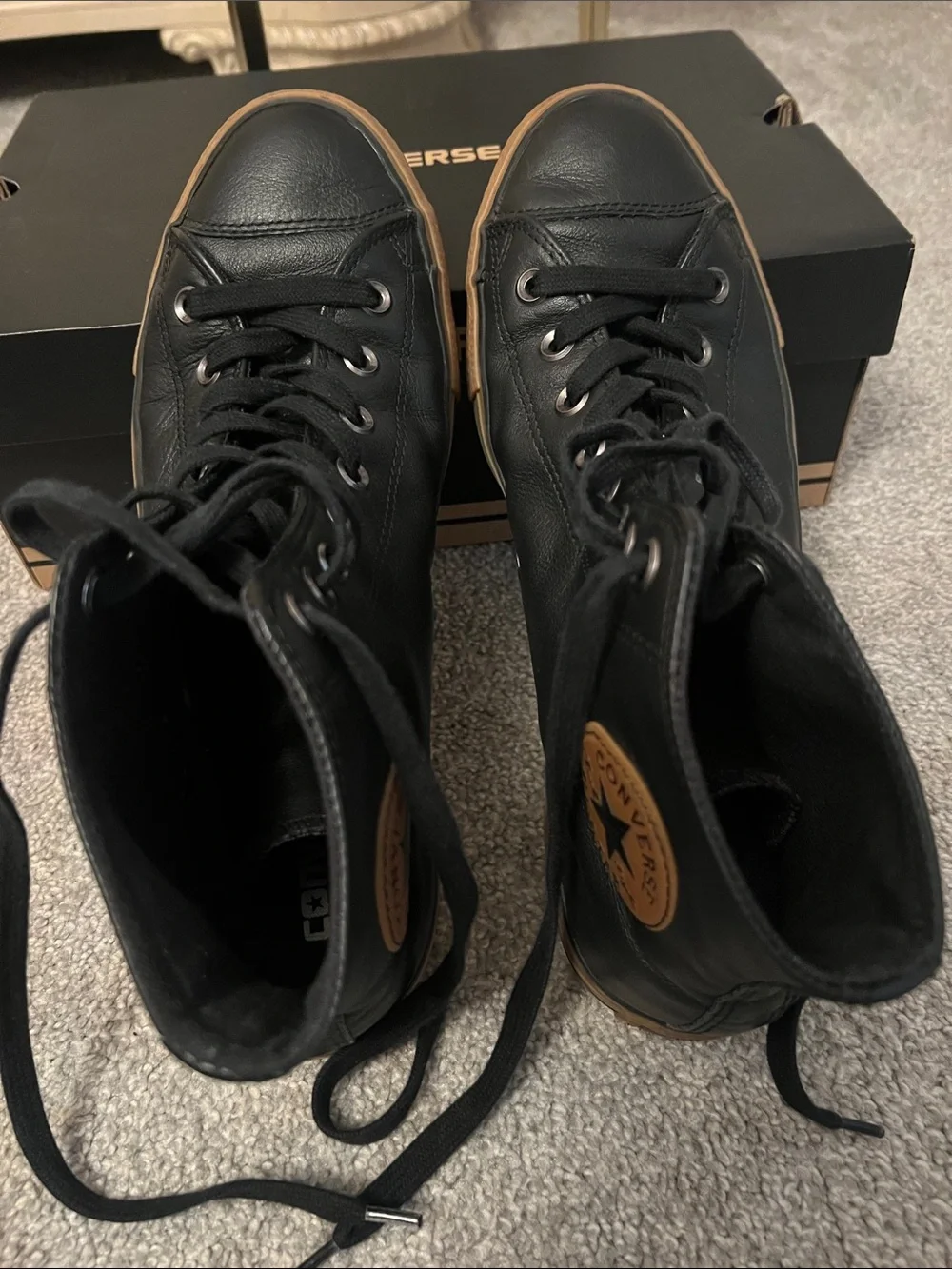 Unisex Converse Chuck Taylor All Star HighTops sz men’s 9/womens 11 🖤🤎 - Picture 8 of 12